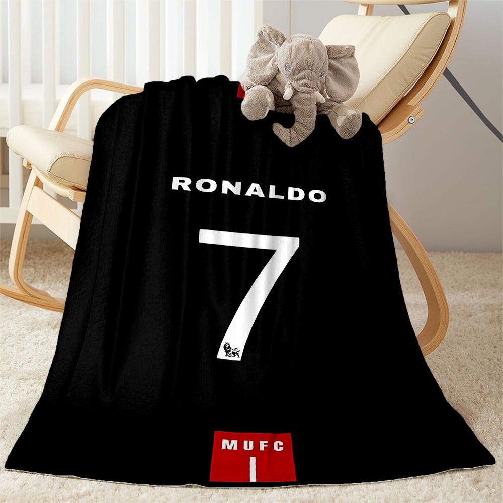 Ronaldo's Legendary Number 7 Blanket Comfortable Suitable for Bedding Chair Couch for All Occasions Stylish Decor Gift for Travel Home Birthdays