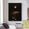 Mond über dem Ozean, Foto, Leinwanddruck, Wandkunst, Poster, schimmernde Nacht, Naturlandschaft, Bild für Wohnzimmer, Wohnkultur, Cuadros
