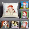 Cartoon Anne auf Green Gables Kissenbezug Quadratisch Doppelseitiger Druck Sofakissenbezug Kissenbezug Schlafzimmer Nachttisch