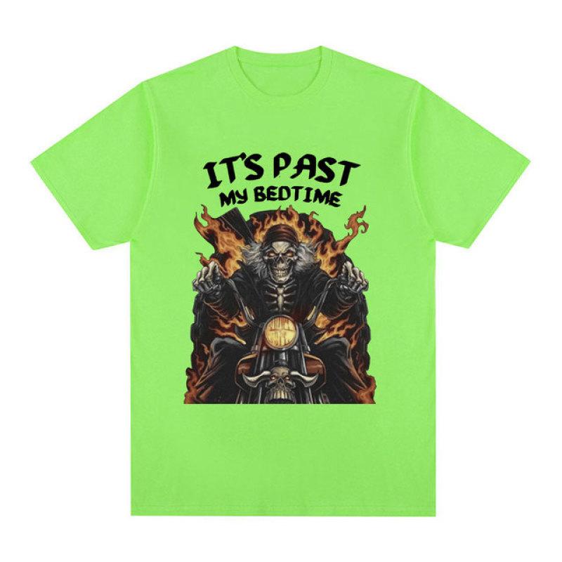 Lustiges Es ist Vergangenheit Meine Schlafenszeit Skeleton Meme T-shirt Männer Baumwolle Kurzarm T Shirt Mode Lässig Vintage Gemütliche Übergroßen T-shirts