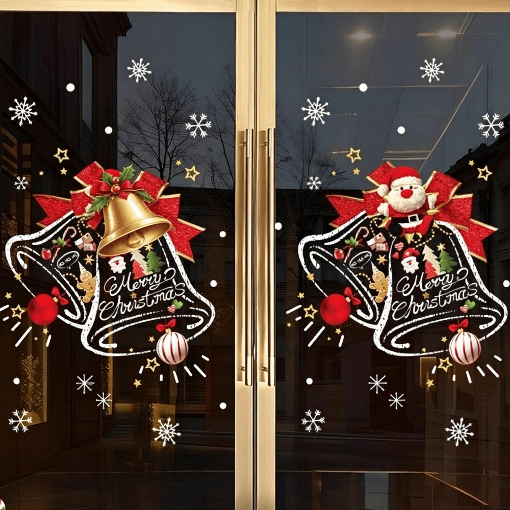 Reusable Christmas Window Stickers No Glue Snowflake Cling Decals  Festival
