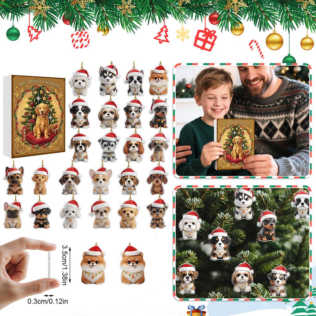 2D Flat Acrylic Mystery Box 24pcs Pendant With Airplane Box Funny Christmas Countdown Calendar