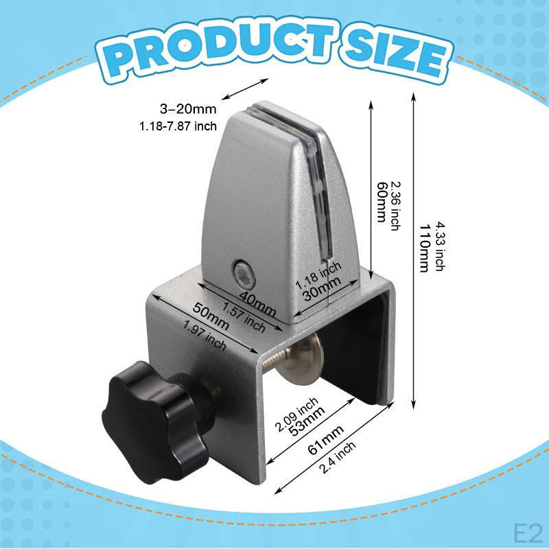 Desk Partition Clip Clamp Adjustable Fits 0.4-2cm Panels, Accessories, Sneeze Guard Holder,