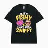 If Its Fishy I Will Sniffy Funny Meme Graphic T Shirts Men's Clothing Harajuku High Street T-shirt 100% Cotton Oversized T Shirt