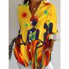 Women's Long-sleeved Shirt Ethnic Style Graphic Girl's Printed Shirt