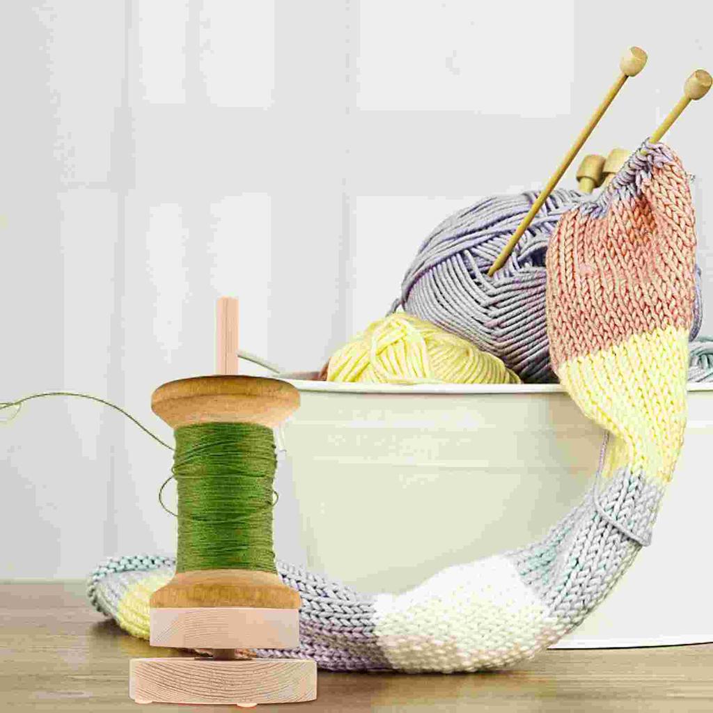 Wickelwolle Spule Strickwerkzeug Nähgarnhalter Garnorganisator Zubehör Holz Drehständer