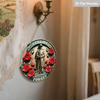 2D Flaches Gedenktag Lest We Forget Erster Weltkrieg Holz Hängeschild, Vintage Bronze Stil Runde Plakette mit Roten Mohnblumen & Soldat, Patriotisches Gedenken