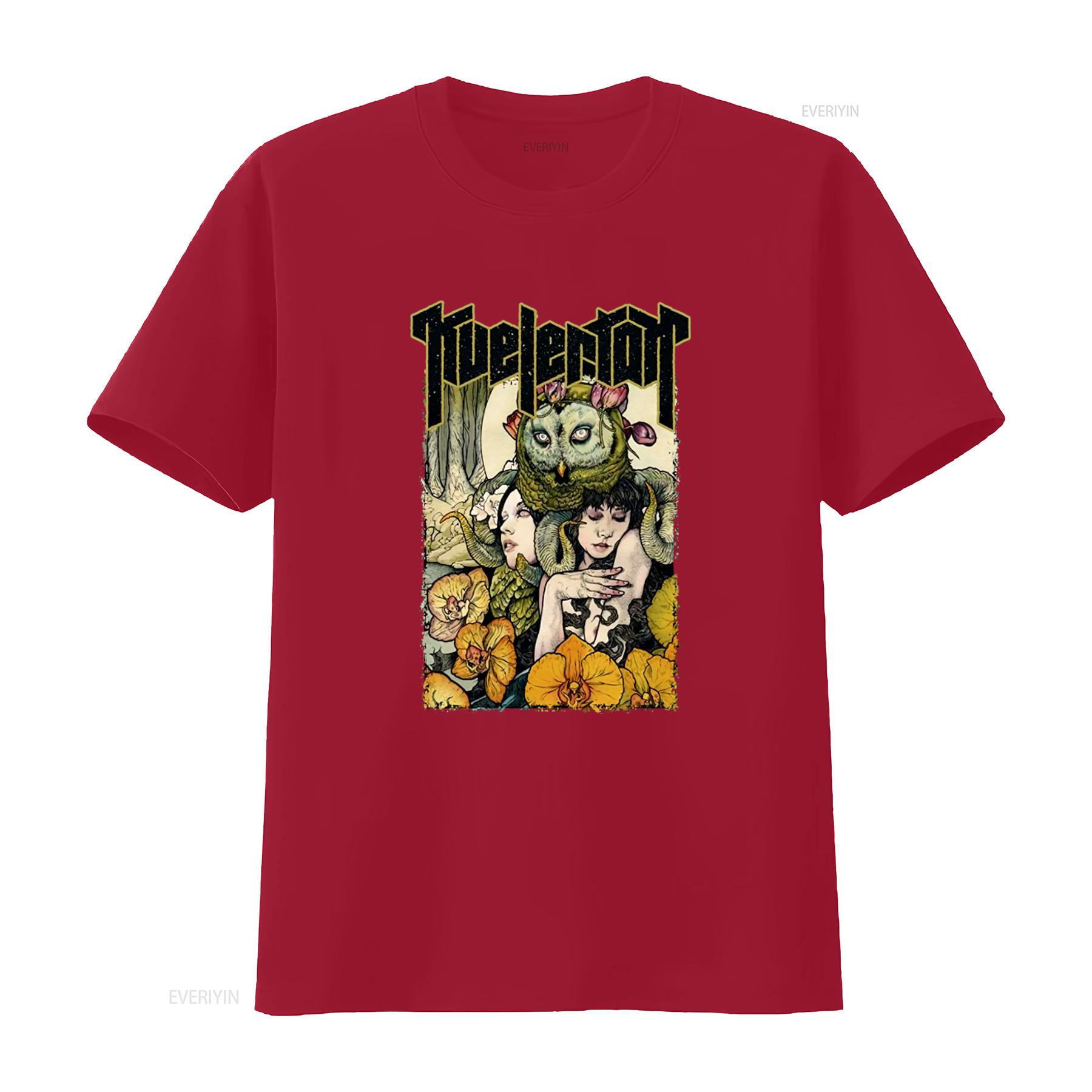 KVELERTAK Octopool T Shirt Unique Art Print with Owl Women and Floral Design for Stylish Look vintage Washed S