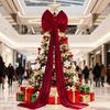 Fluffy velvet Christmas bows for background party room wall decorations Giant Christmas bows for Christmas tree decorations