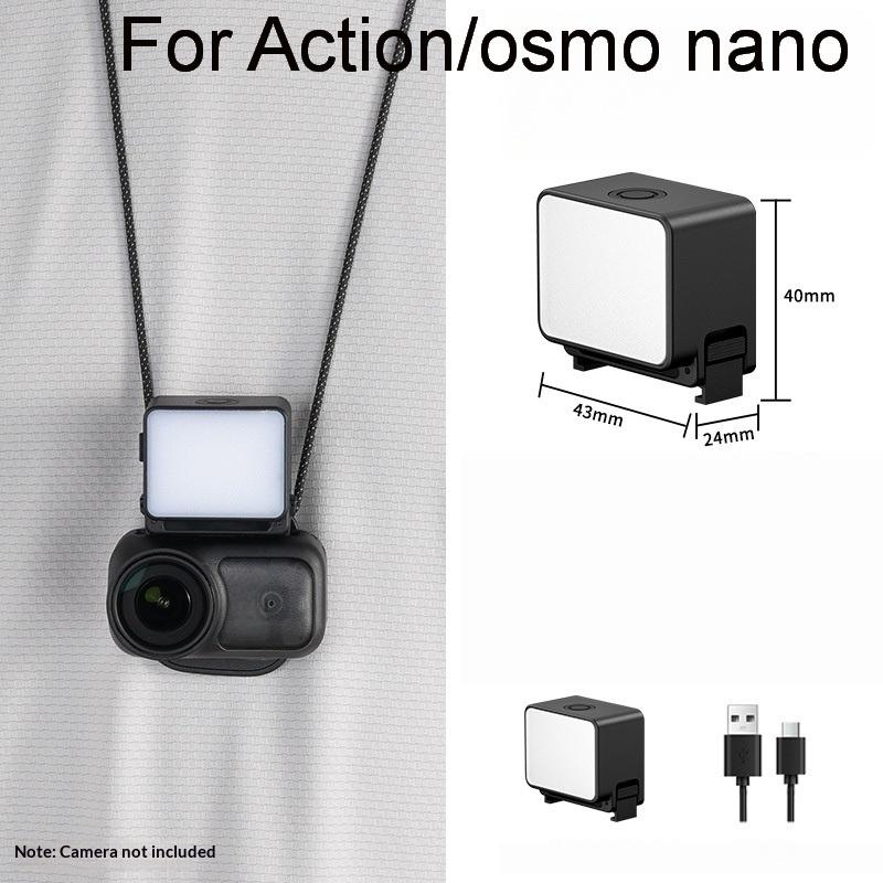 1 Set Portable Fill Light Universal Camera Magnetic Quick Release Lighting For Dji Action 5Pro/4/3 Pocket 3 Camera Accessories A1