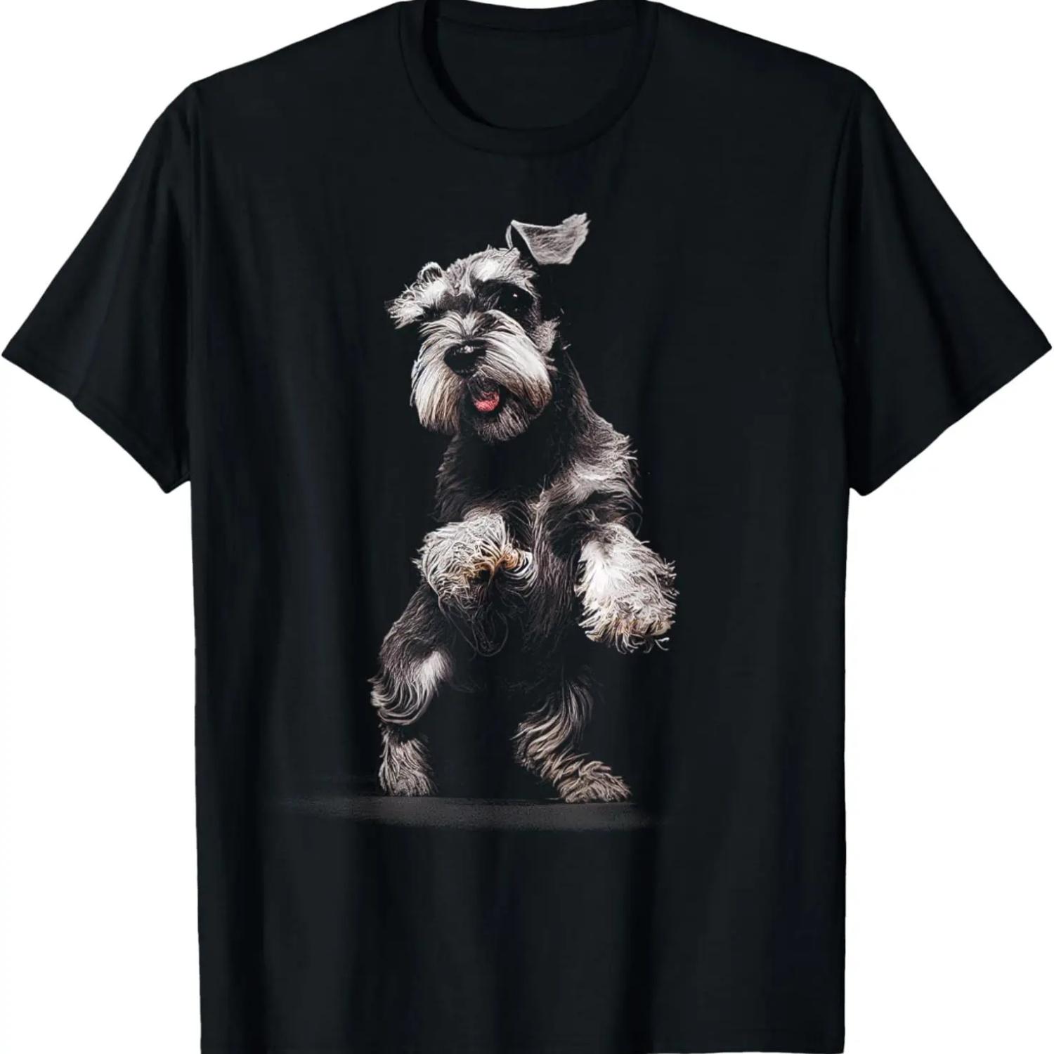 Миниатюрный шнауцер собачье искусство Футболка с миниатюрным шнауцером S чёрный