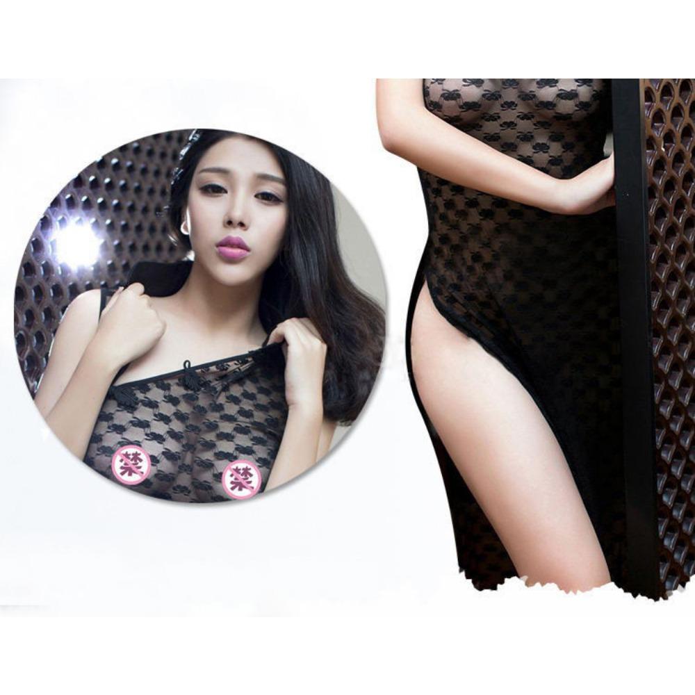Sexy Underwear Sexy Free Women's Antique Split Cheongsam Lace Perspective Passion Qqny Seduction Sao Uniform Pajamas