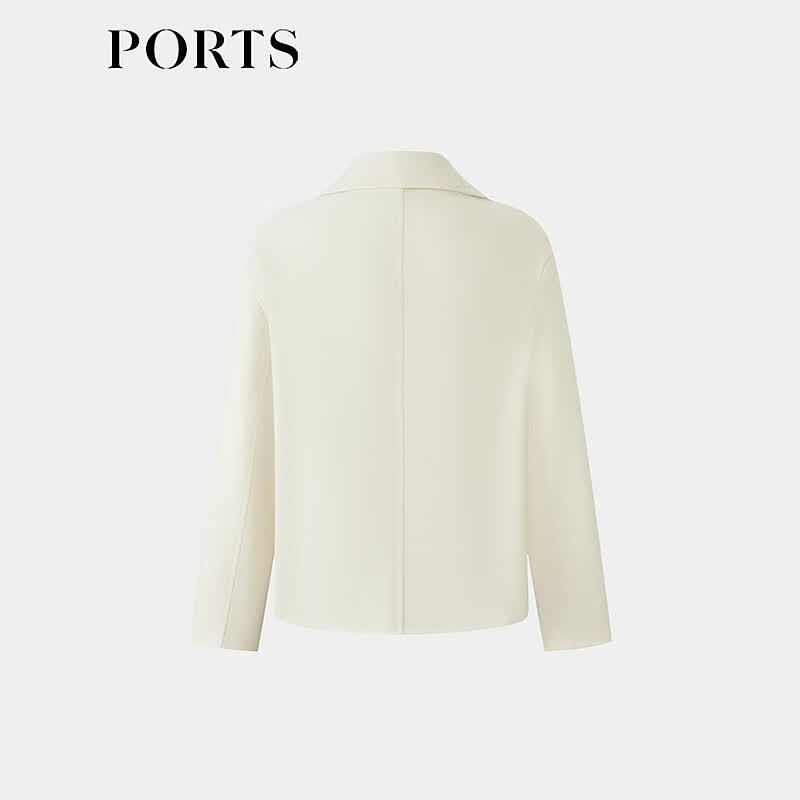 Ports Women's Creamy White Double-Faced Wool Short Coat
