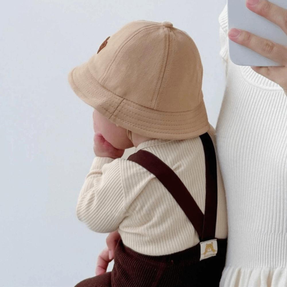 Letter Embroidery Toddler Bucket Hat Cotton Kids Bucket Cap Baby Sunscreen Hat Outdoor Use