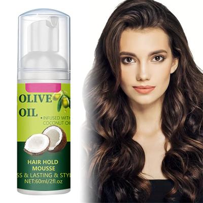 Olivenöl für das Haarstyling, krauses, lockiges Haar, Styling, feuchtigkeitsspendend, volumengebendes Haar, stärkendes Öl, Grün, 60 ml