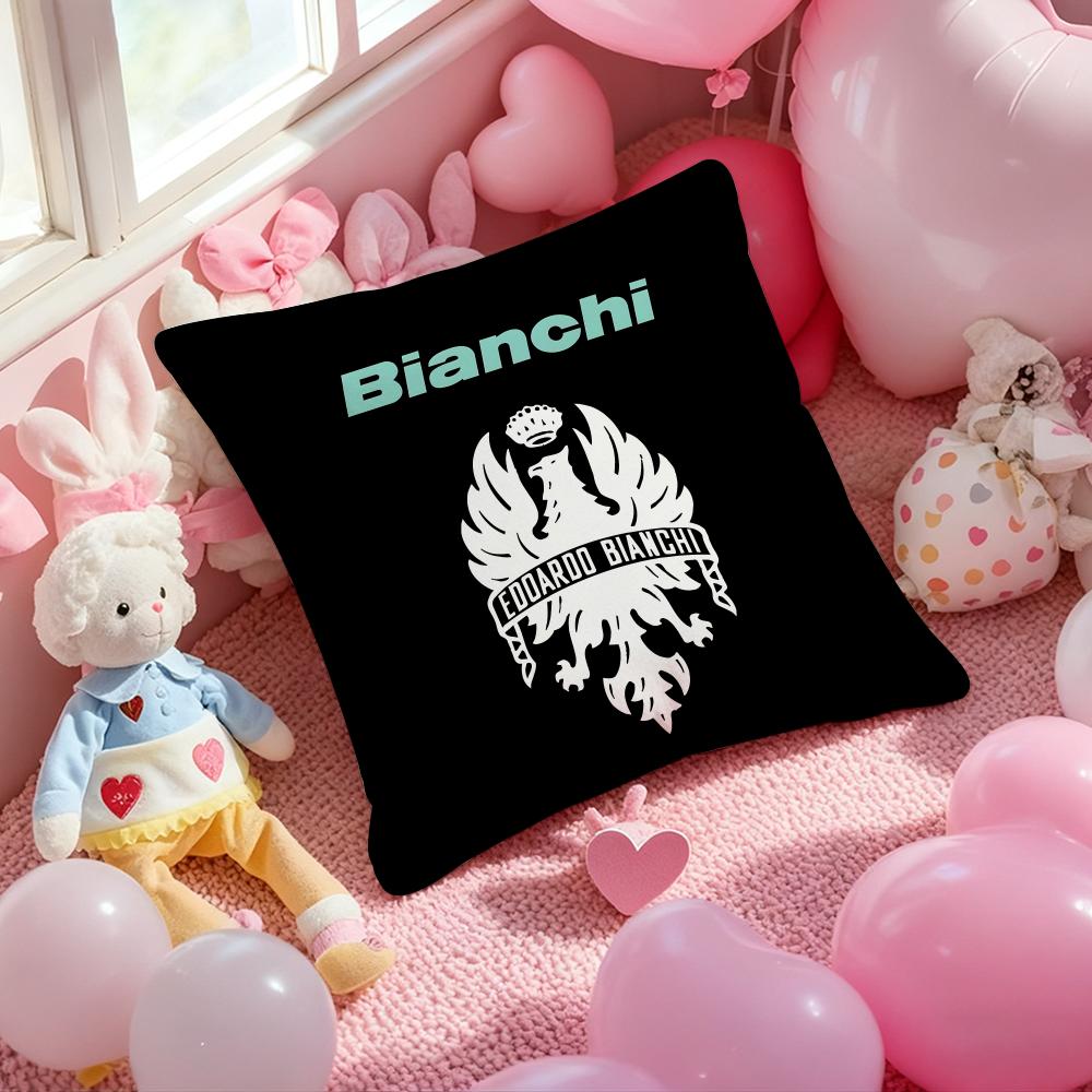 B-Bianchi Logo Luxury Cushion Cover Pattern Printed Pillowcase For Living Room Sofa Cushion Cover & Bedroom Decor