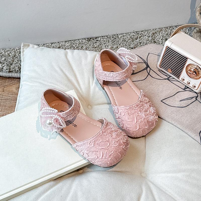 

Полубосоножки для девочек Элегантные Дышащие Детские Туфли Принцессы Нескользящая Мягкая Подошва 2025 Лето Новые Детские Пляжные Туфли Сладкие Цветы 26