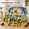 Bing Bunny Custom Name Flannel Throw Blanket Soft Warm for Sofa Bed Indoor Home Use