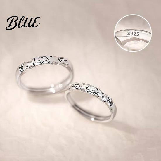 Fish Dog Bone Ring Couple Cartoon Cat Graffiti Design Matte