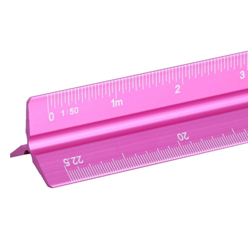 Architectural Scale Ruler, 12" 300mm Aluminum Architect Triangular Ruler for Architects, Students, Professional
