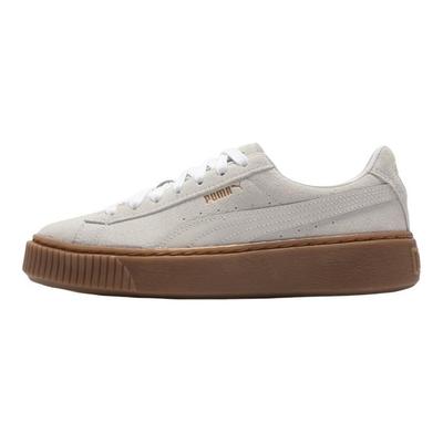 Wildleder Plateau Core Low Top Sneaker Damen Sneaker Weiß Grau 392135-01