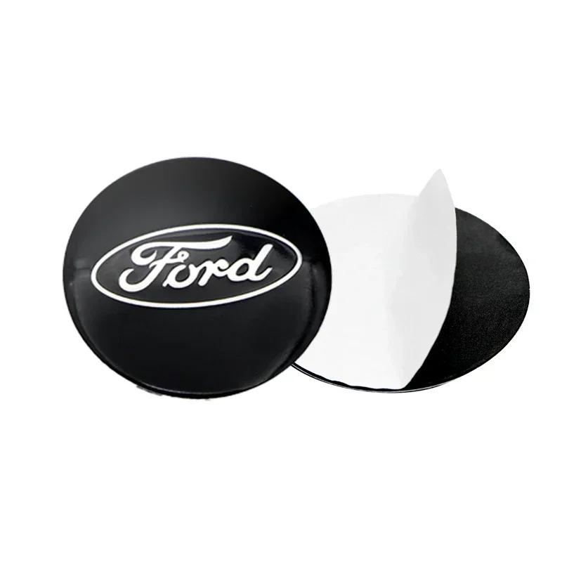 Samolepka na auto Ford Nový 2025 Horká 4ks 56mm Černý Středový kryt náboje kola auta Znak Logo Emblem Nálepka Samolepka na kolo Styling Pro Ford Focus