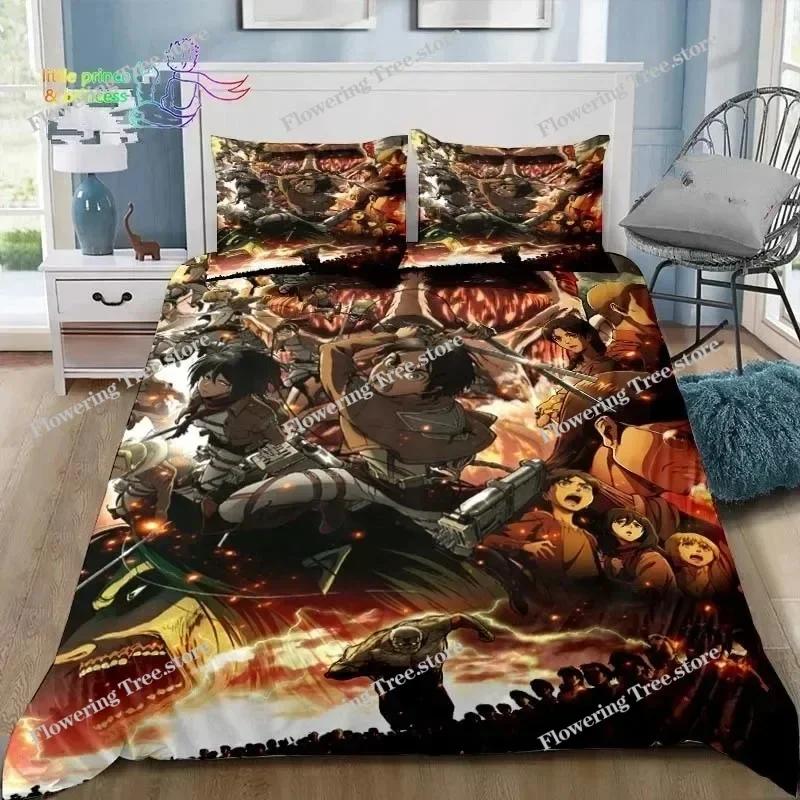 Anime Attack on Titan 3D Print Bedding Set Single Twin Full Queen King Size Bed Set Adult Kid Bedroom Bedding Gift029