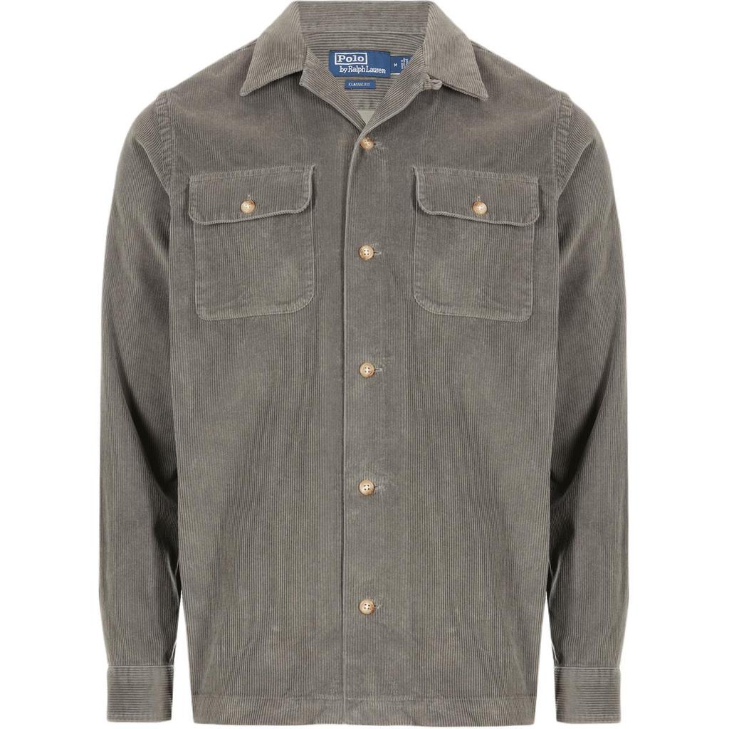 Polo Ralph Lauren FW23 Solid Color Straight Loose Button Closure Jacket Men Jacket Gray 710876980-008