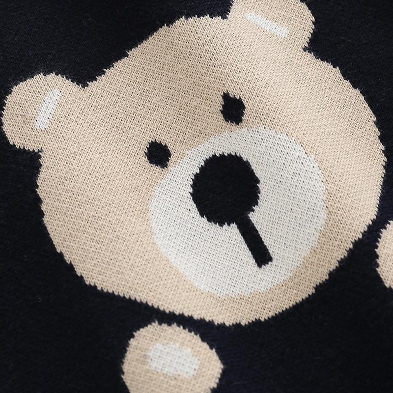 Nordic Little Bear Knitted Romper & Wool Harem Pants for Baby Boys - Autumn/Winter Wear