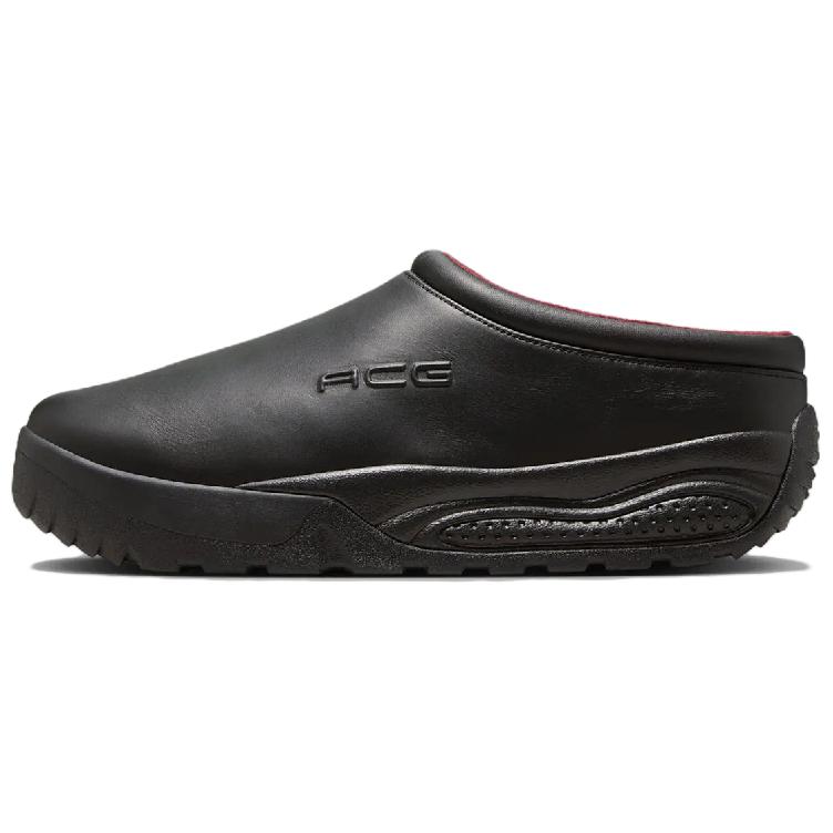 Nike ACG Rufus Black Leather Unisex Sneakers Dark-Team-Red Light-Khaki HV4087-001