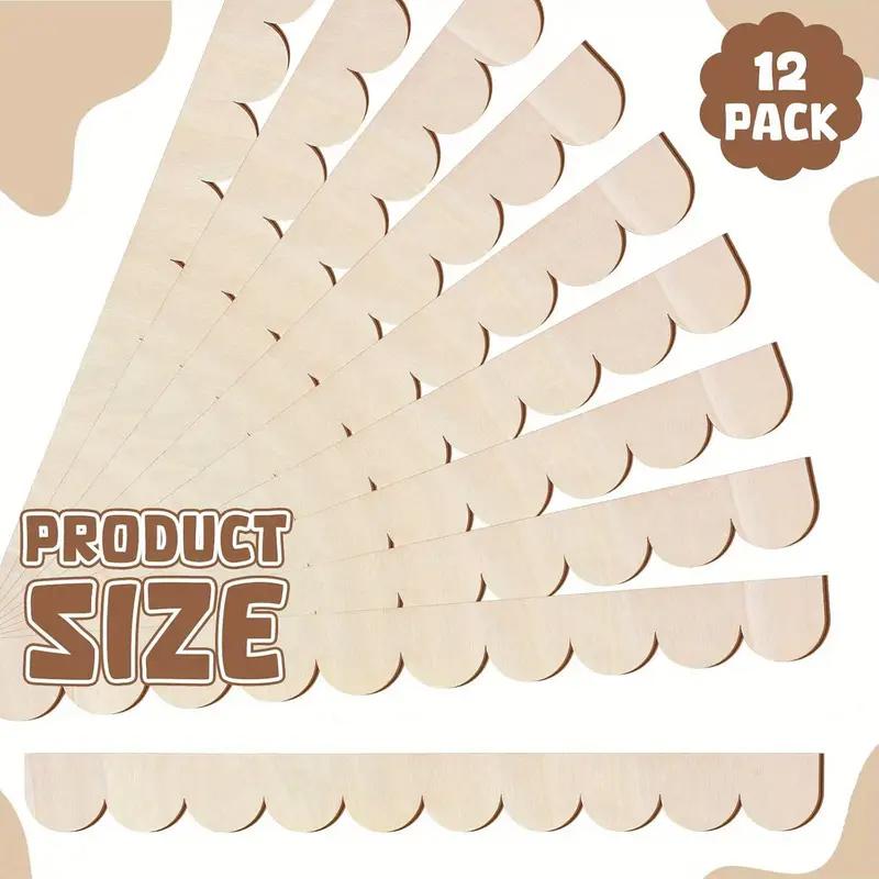 12/24 Pieces Multifunctional Craft Wood Strips Decoration, Diy Edge Decoration For Outdoor, Walls, Bookshelves And Window Doors