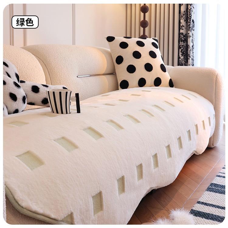 2025 New Plush Shaped Sofa Cushion Autumn And Winter New Straight Leather Sofa Cushion Thickened Non-slip Irregular Sofa Cover