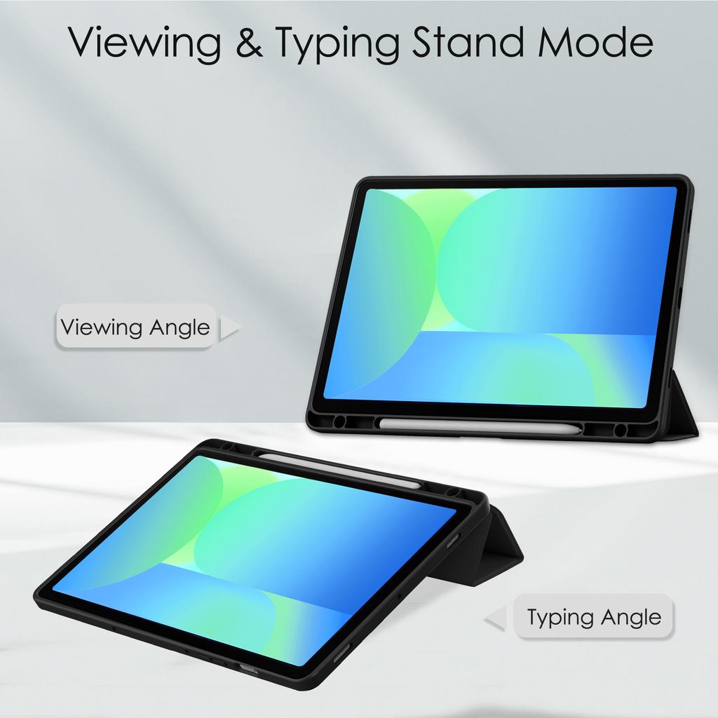 For Samsung Galaxy Tab S10 FE/S9 FE Case Clear Acrylic Leather Tablet Cover Support Auto Sleep/Wake