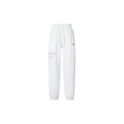 Brooklyn Letter Print Fleece Cuffed Knit Joggers Women Joggers White FN5441-133