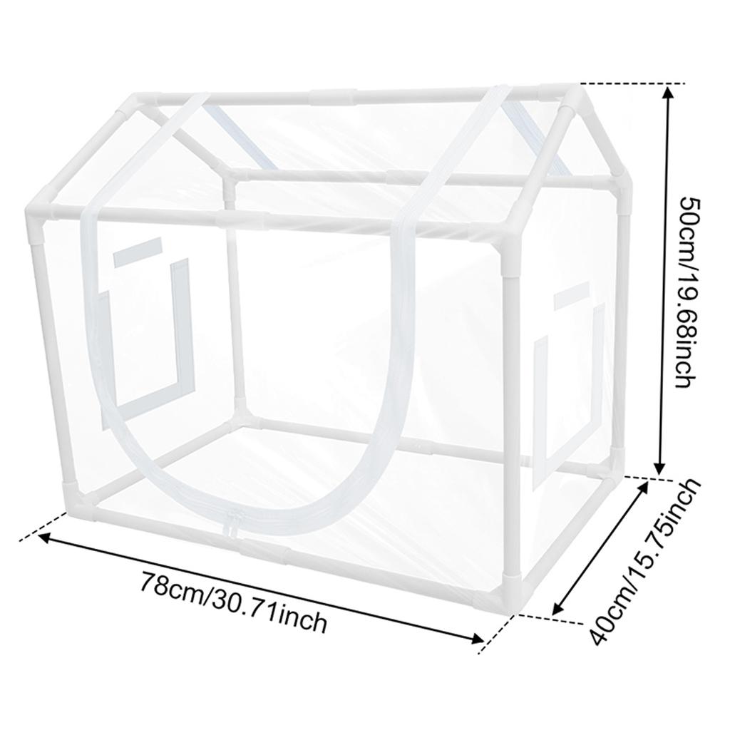 Skleník Rostlinný Zahradní Stan PVC Kryt Odolný proti Hmyzu Ptákům Přenosný Zimní Květinová Teplá Místnost Anti-uv Větruodolný Pěstební Skleník