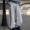 Men's Spring and Autumn Trend Drawstring Wide Leg Mopping Pants Grey Scimitar Simple Sweatpants