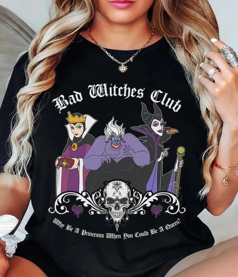 Villains Maleficent Ursula Evil Queen Bad Witches Club Tshirt S