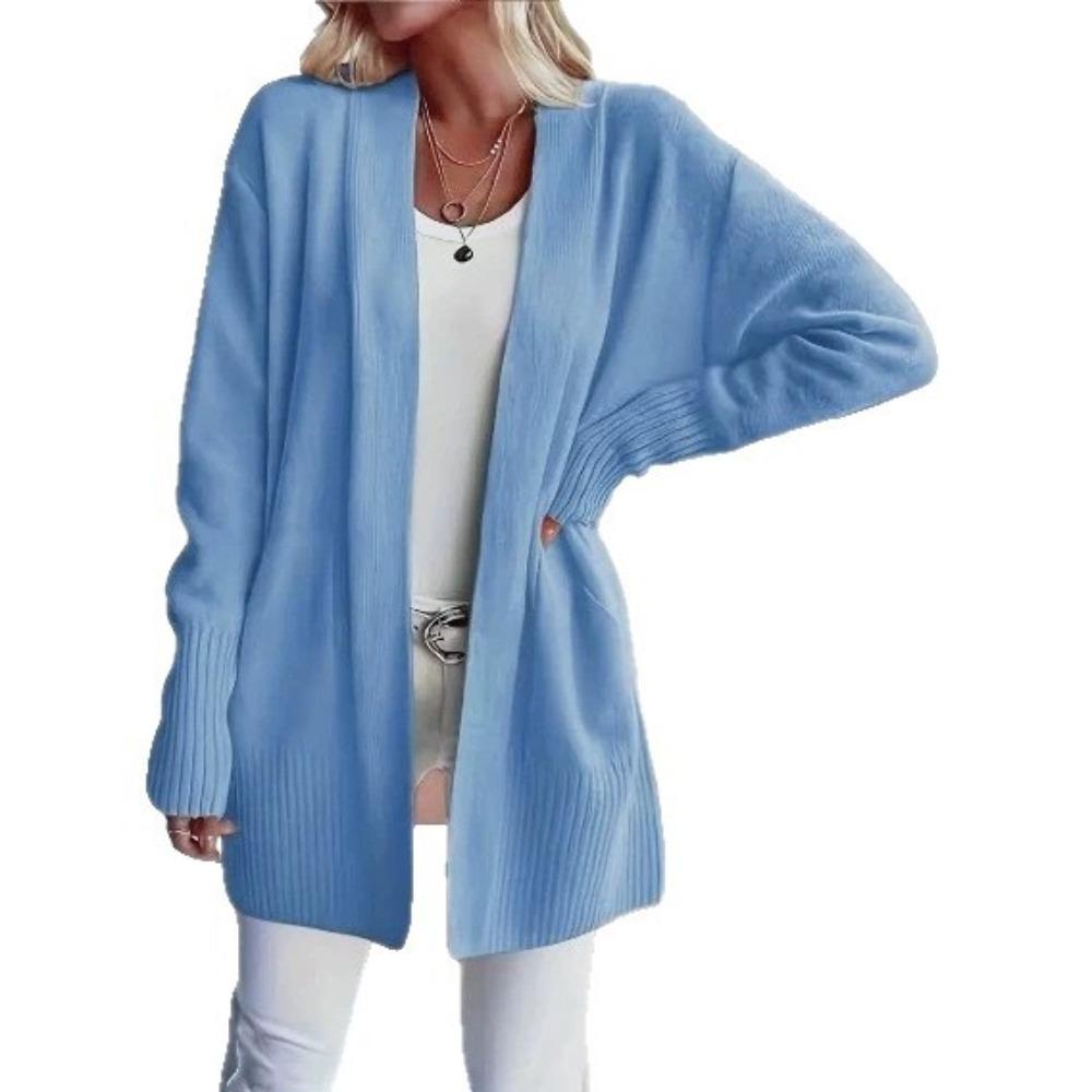 Pull décontracté ample à col en V pour femme Automne Hiver Tenue d'intérieur Pull en maille