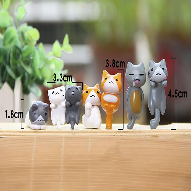 1Pc/6Pcs Funny Meow Cat Planter Miniature Landscape Mini Doll Balcony Decorative Planter Home Decoration