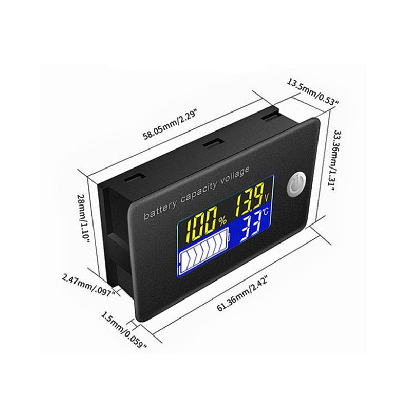 12v 24v 36v 48v60v72v Digital Battery Capacity Display Universal Lcd Car Motorcycle Lead-Acid Lithium Battery Monitor