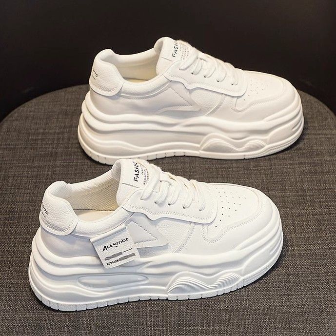

Guyun Shu Thick-soled inner height increase little white shoes women s 2025 new spring muffin board shoes versatile casual sports shoes 35 белый