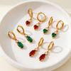 Stylish Women's Retro Court-Style Stainless Steel Heart Earrings with Rhinestone Zirconia Inlay - Light Luxury & Colorfast.