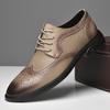 New Fashion Men's Oxfords Shoes Casual Lace-up Brogue Footwear Formal Business Dress Shoes Genuine Leather Male Gentleman Shoes