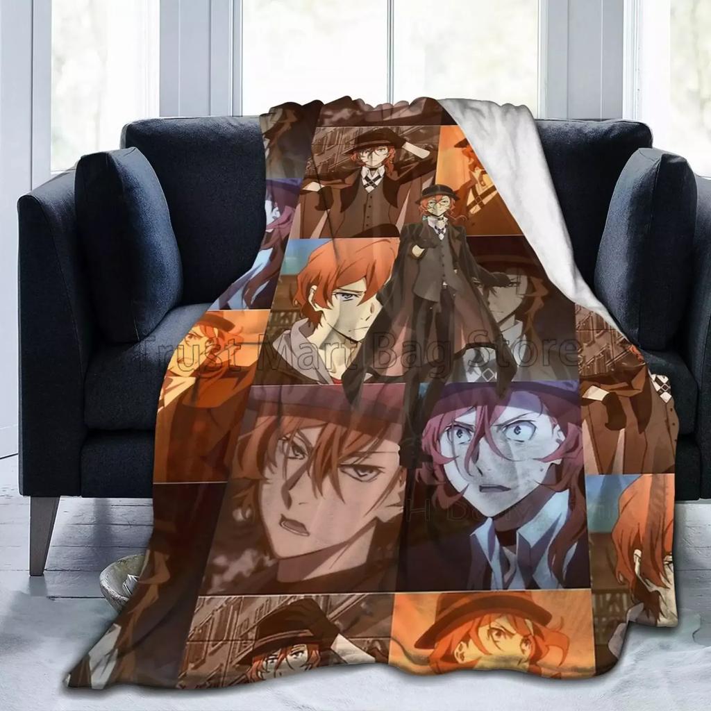 Bungou Stray Dogs Nakajima Atsushi Serie TV Chuuya Nakahara Coperta di Flanella Morbida Calda Accogliente Leggera per Bambini Adulti