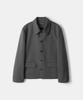 Trip Le Sens Custom Collar Hidden Snap Crop Blazer_Black
