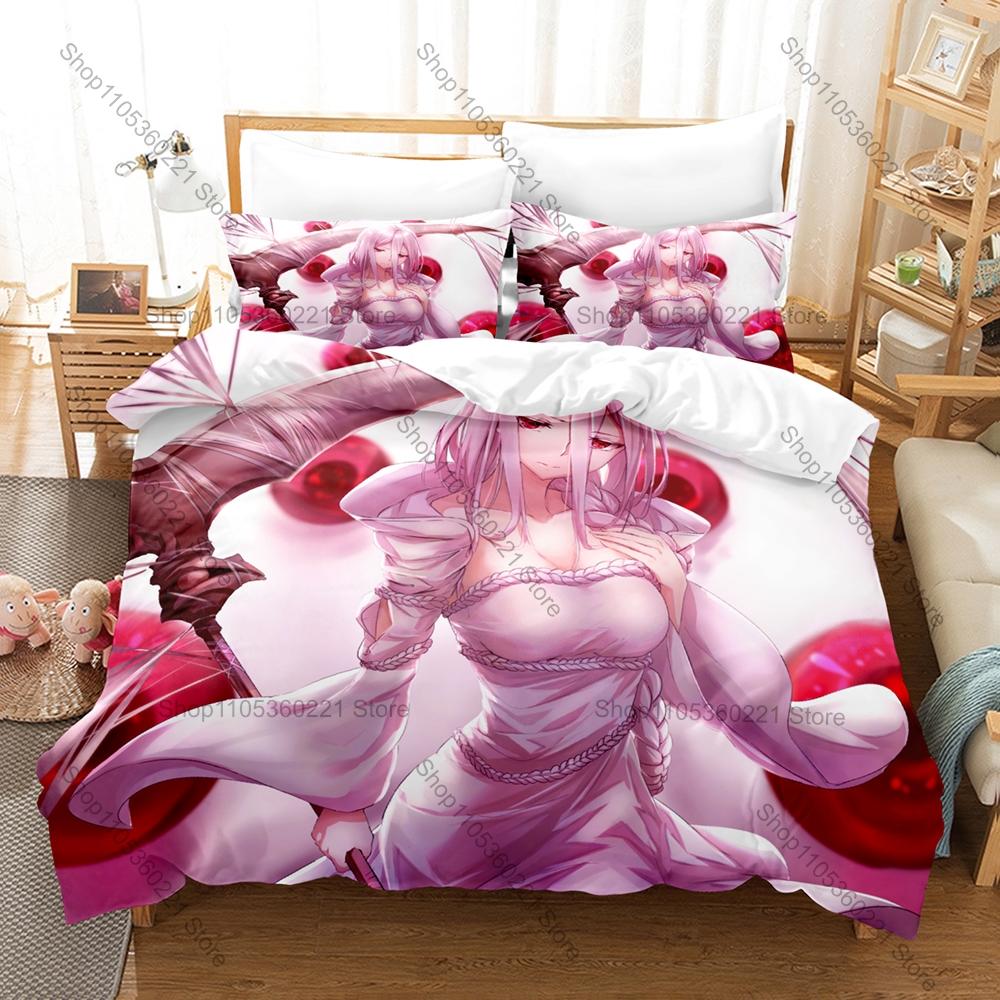 Cool Anime Kumoko Bedding Set, Duvet Cover & 2 Pillowcases, Adorable Spider Girl Pattern Breathable Fabric All Season Use