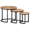 VidaXL Side Tables 3 Pcs Raw Mango Wood