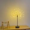 Mini Table Starburst Silver Lights Battery & USB Operated LED Christmas Starburst Firework Lamp for Xmas Party Home Decor