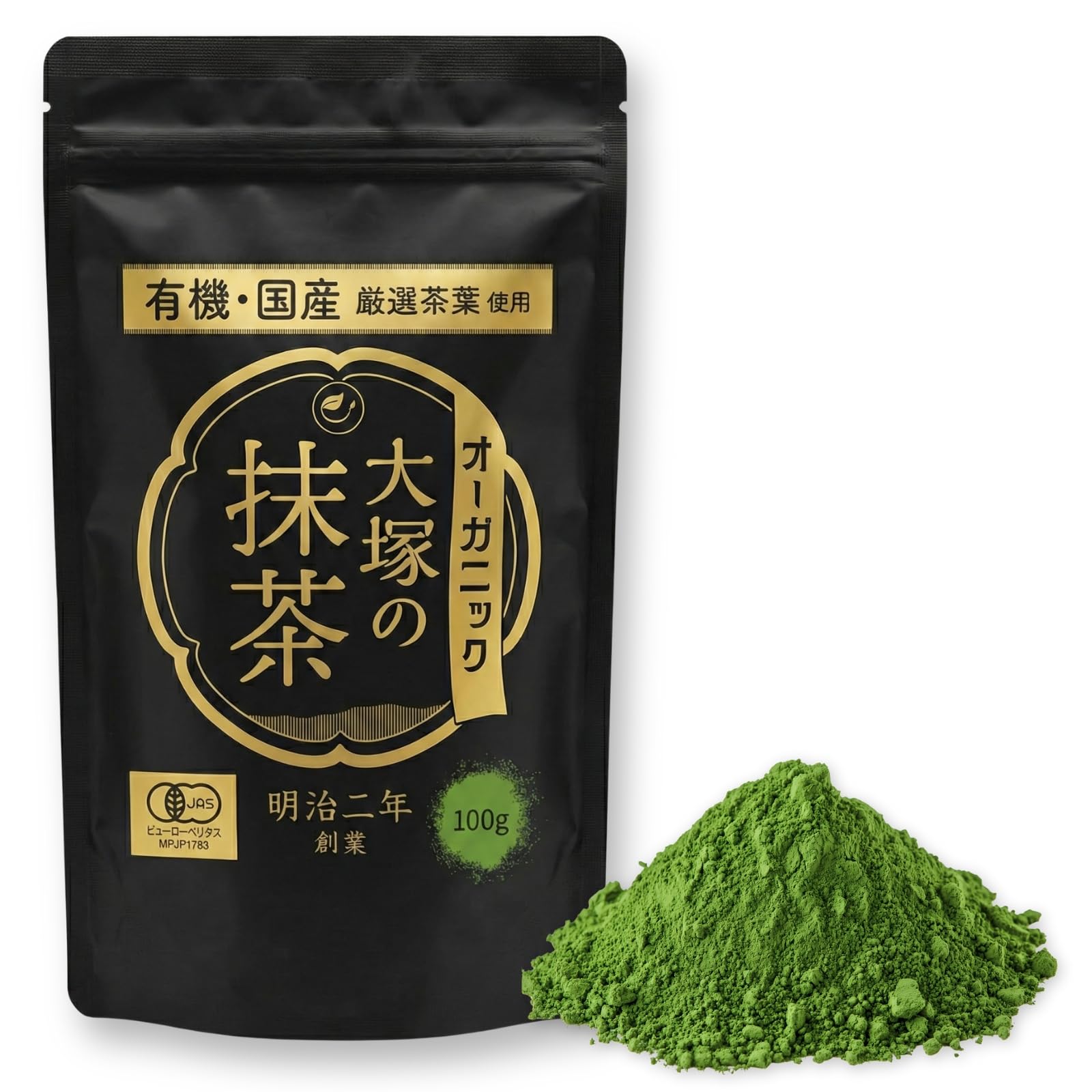 domestically matcha from Otsuka a company founded in Organic JAS certified from Shizuoka Organic, produced, high-quality Seicha, long-established