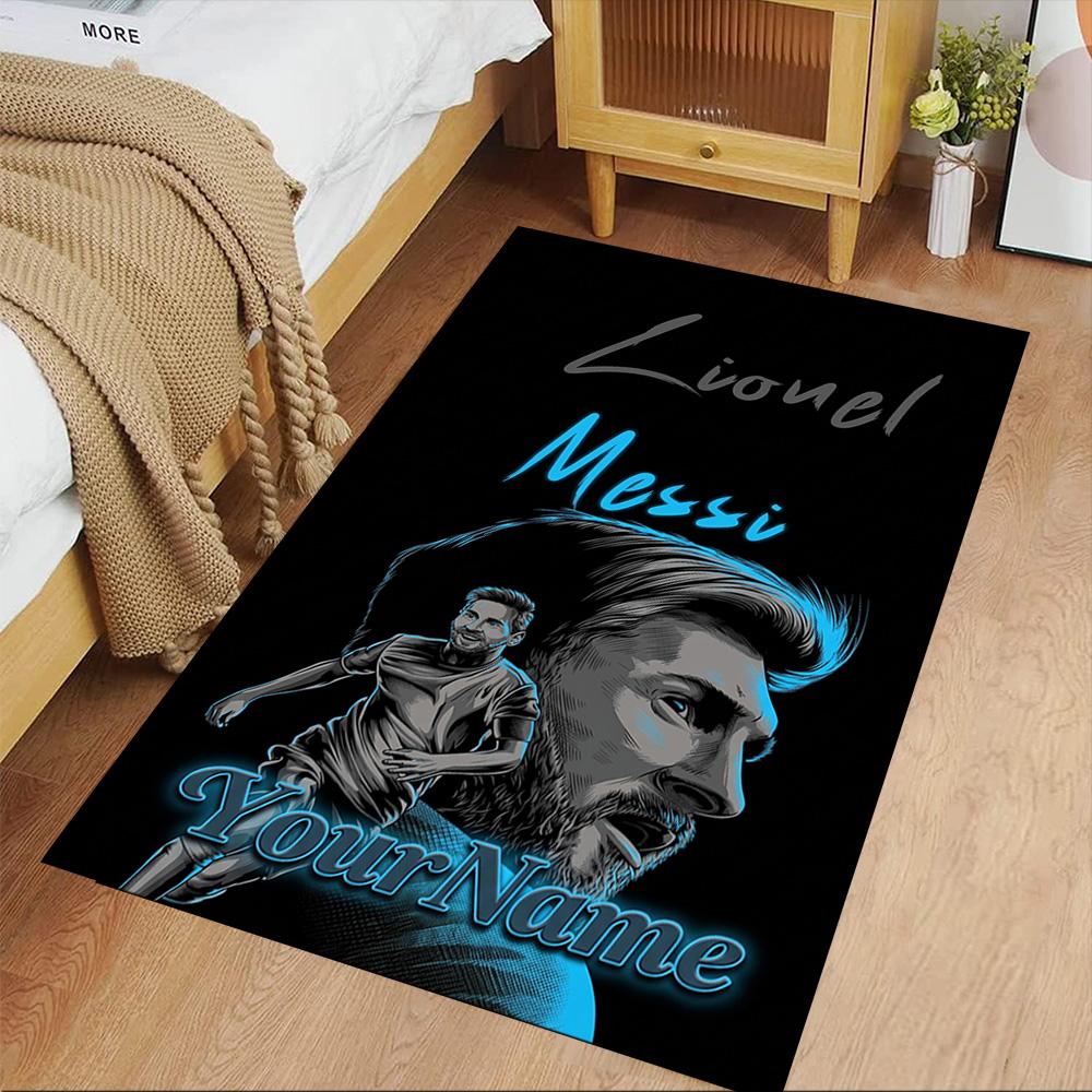 Messi Customize Your Name Carpet Perfect for Hallway Study room Entryway Bedrooms Anti-slip Rug Anime Office Decor